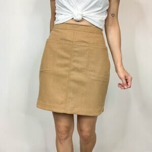 NWT VINEYARD VINES Wool Pencil Skirt caramel square pockets earthcore 2443